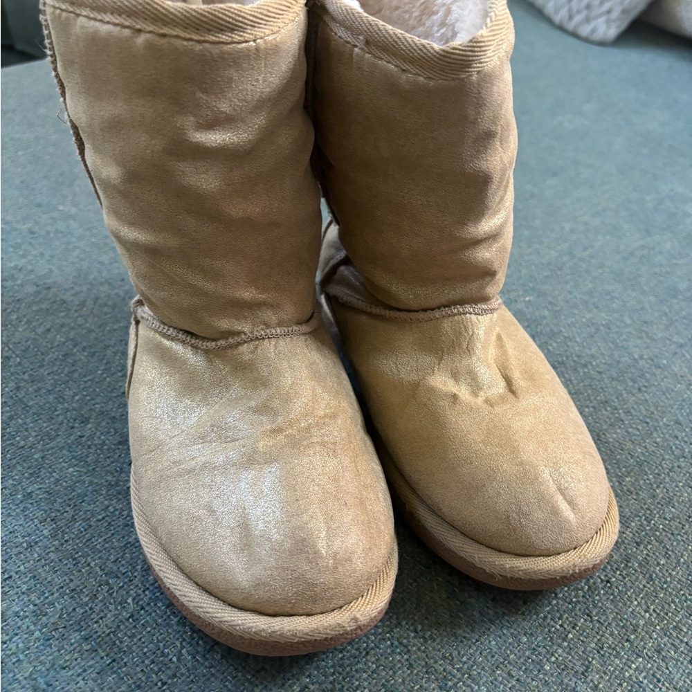 Cozy Golden Sparkle Kids Boots - little kids size 1